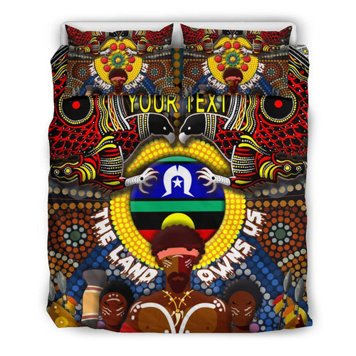 custom-text-the-land-owns-us-bedding-set