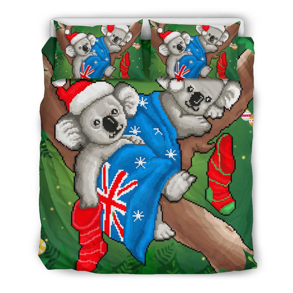 christmas-bedding-set-australia-flag-with-koala-ugly-christmas