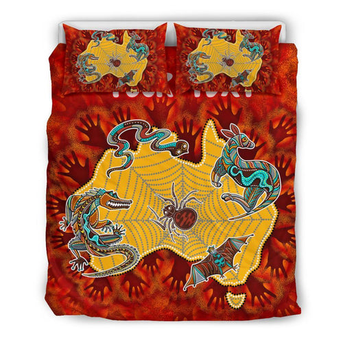 custom-aboriginal-bedding-set-australia-map-hand-patterns-spider-web