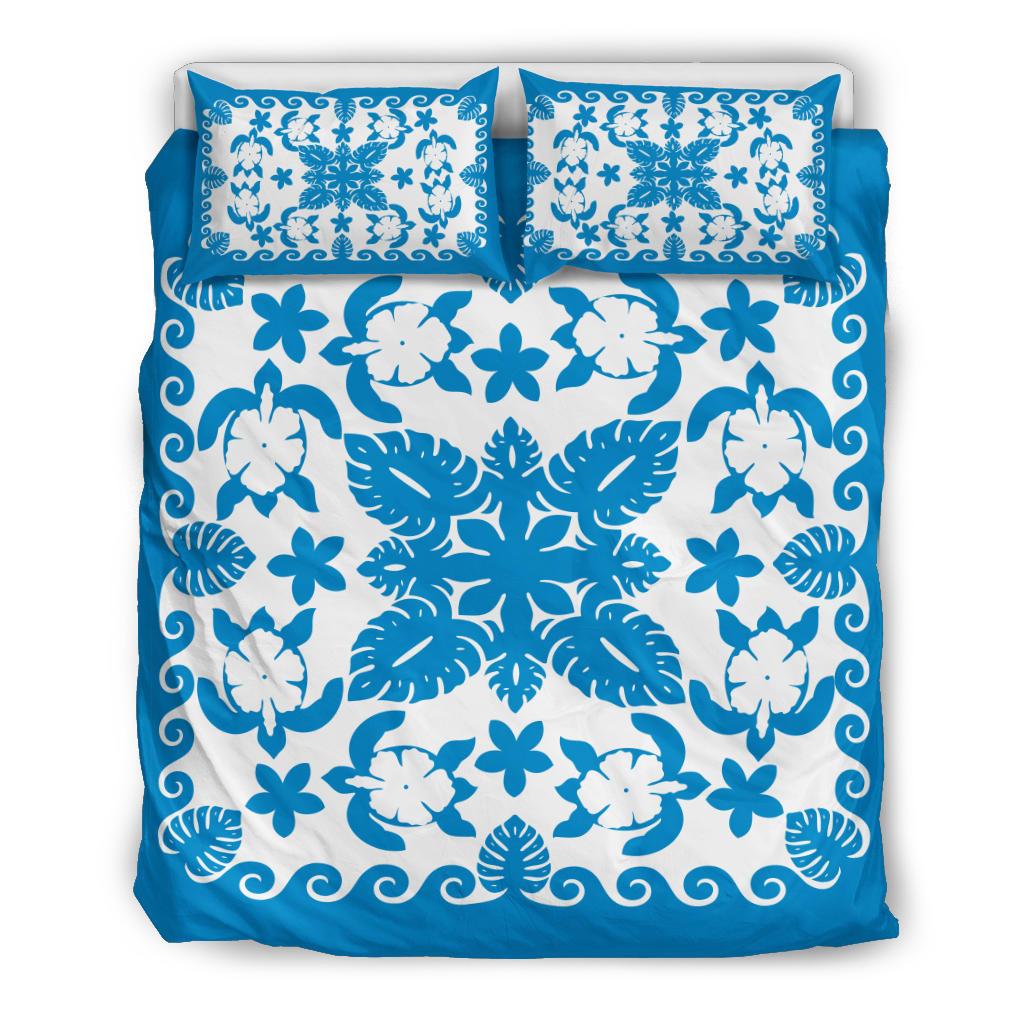 turtle-with-hibiscus-royal-blue-bedding-set