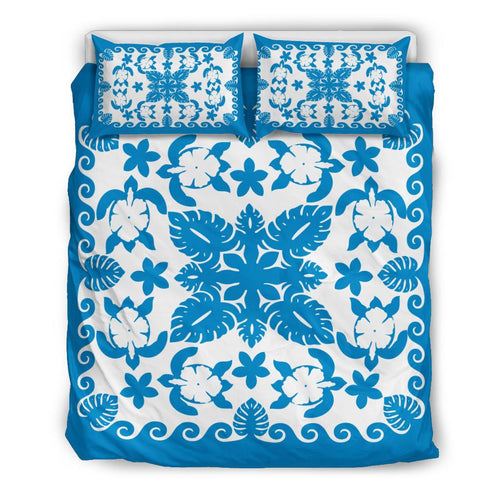 turtle-with-hibiscus-royal-blue-bedding-set