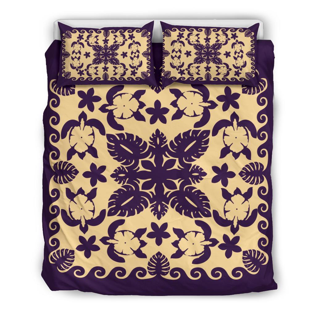 turtle-with-hibiscus-royal-purple-bedding-set