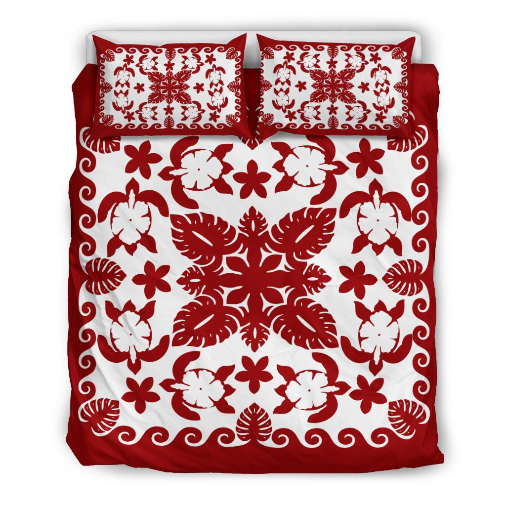 turtle-with-hibiscus-royal-red-bedding-set