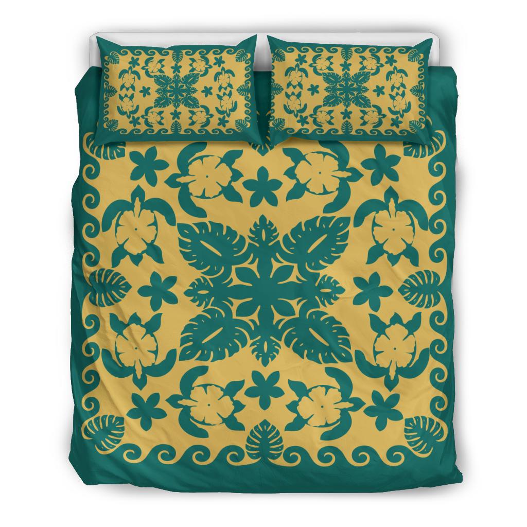 turtle-with-hibiscus-royal-blue-stone-bedding-set
