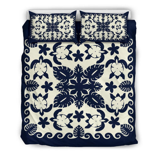 turtle-with-hibiscus-royal-navy-bedding-set-palm-leaf