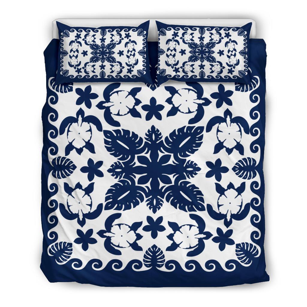 turtle-with-hibiscus-royal-navy-bedding-set