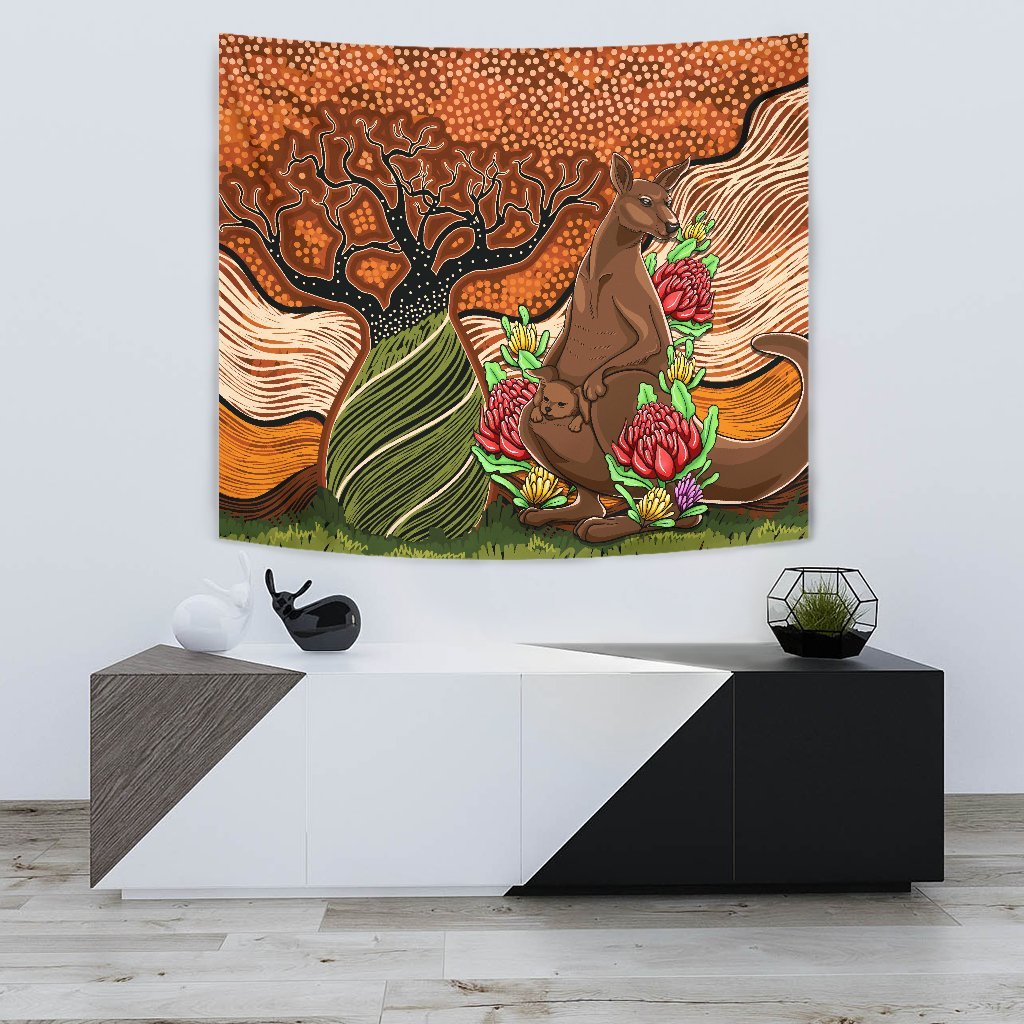 aboriginal-tapestry-kangaroo-with-indigenous-tree