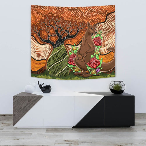 aboriginal-tapestry-kangaroo-with-indigenous-tree