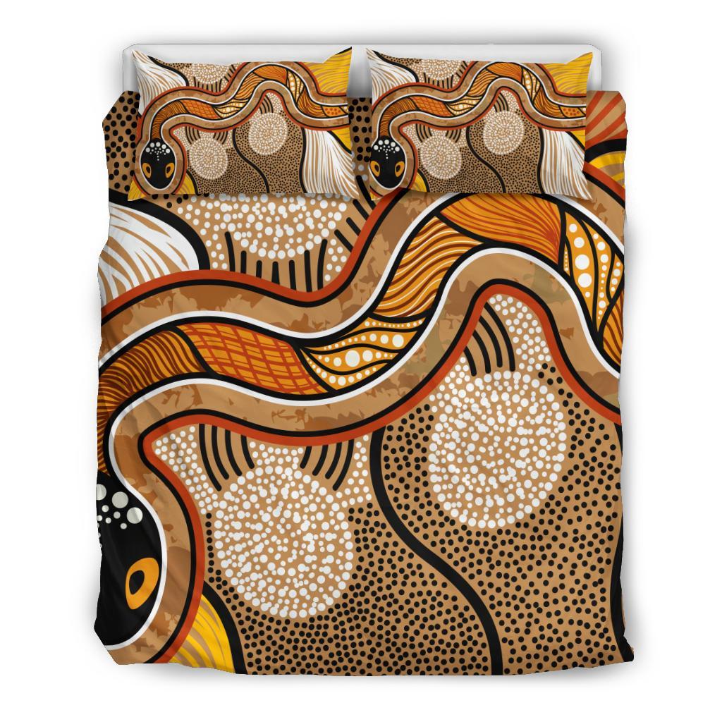 aboriginal-bedding-set-indigenous-snake-vintage-stye