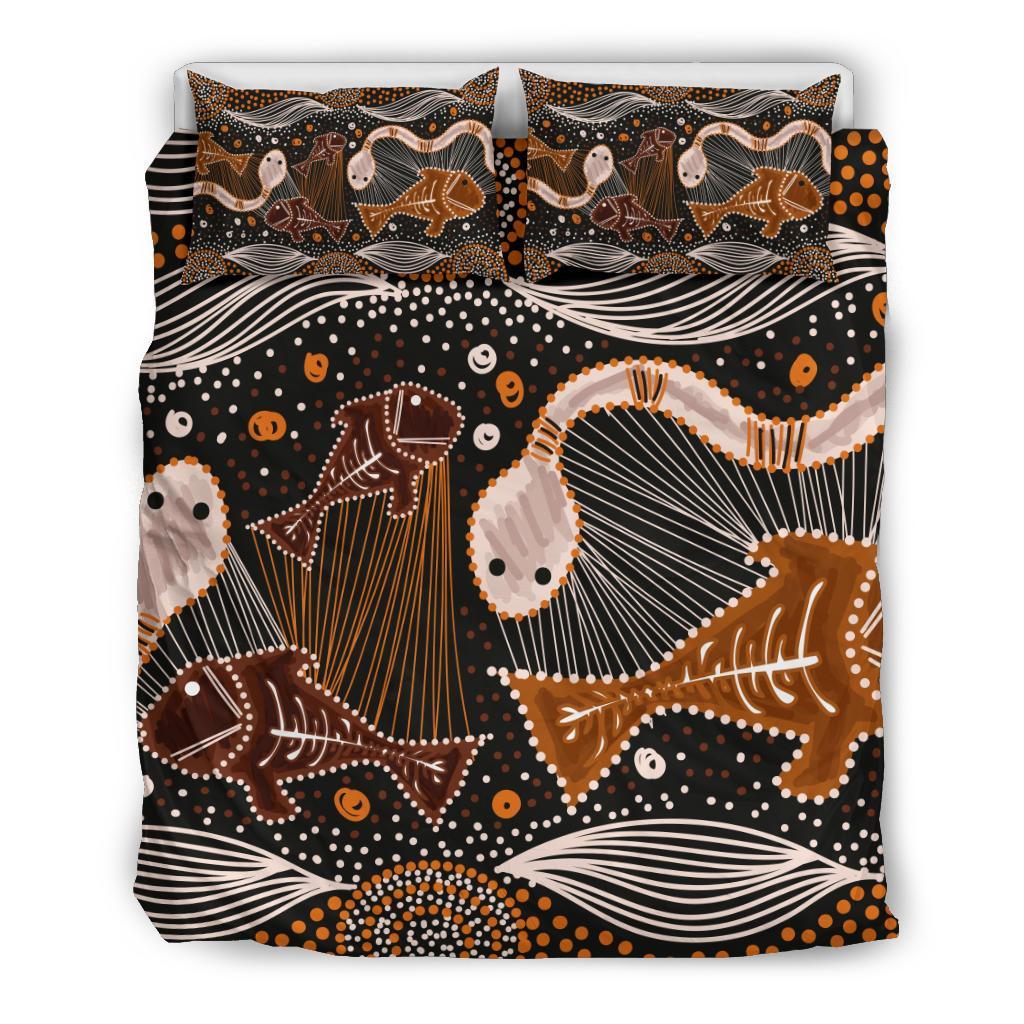 aboriginal-bedding-set-indigenous-fish-and-snake