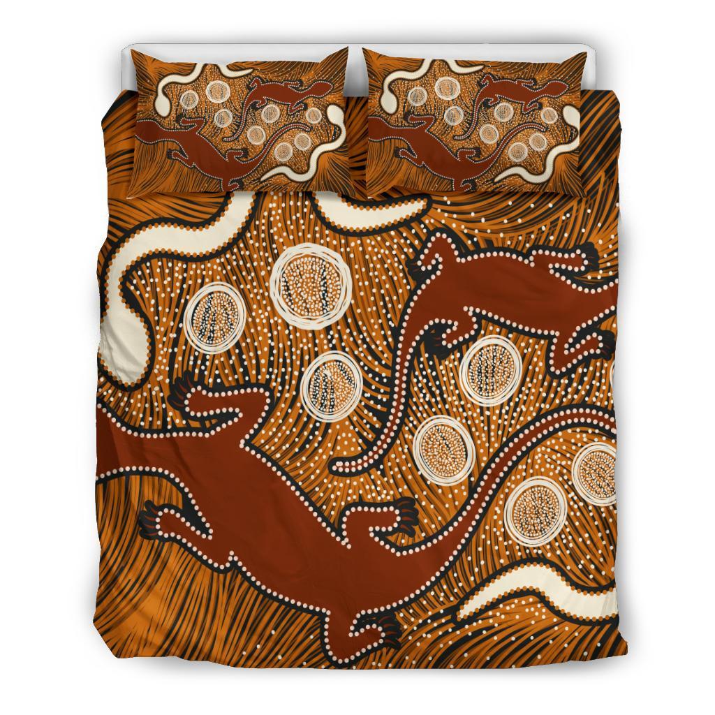 aboriginal-bedding-set-indigenous-brown-lizard-and-white-snake