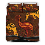 aboriginal-bedding-set-indigenous-kangaroo-and-emu-brown-color