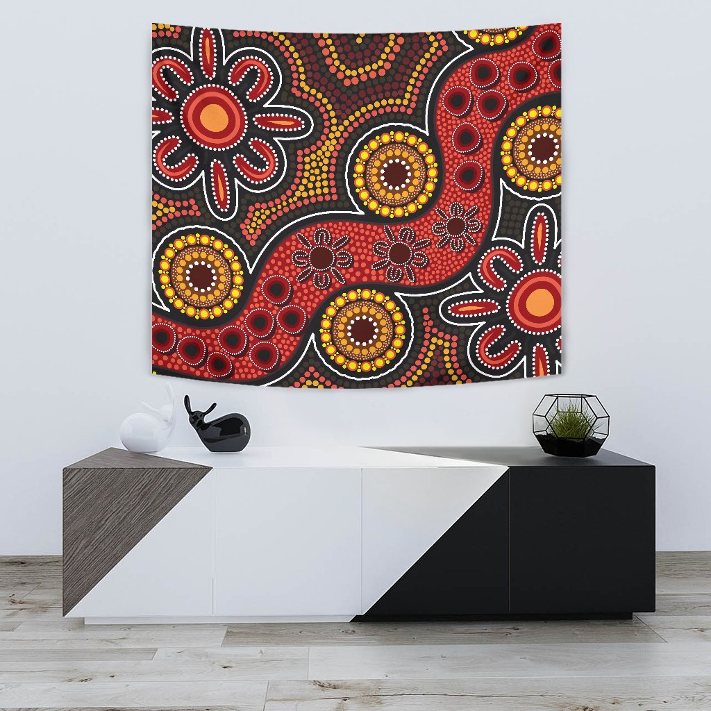 aboriginal-tapestry-indigenous-circle-dot-painting-style-1