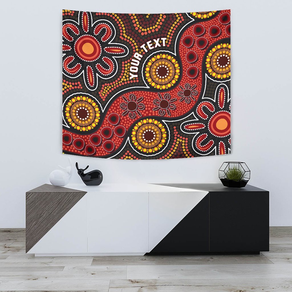 custom-aboriginal-tapestry-indigenous-circle-dot-painting-style-1