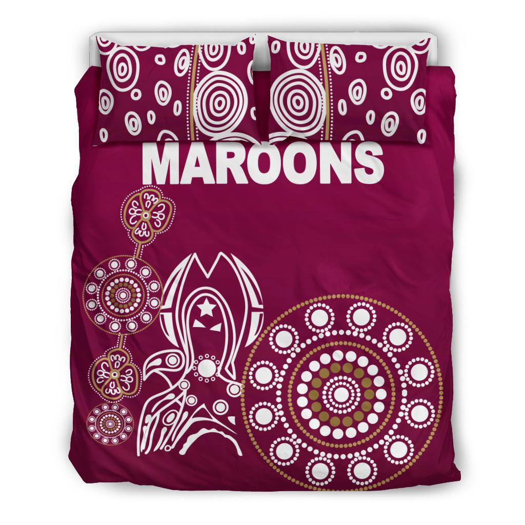 queensland-bedding-set-maroons-simple-indigenous