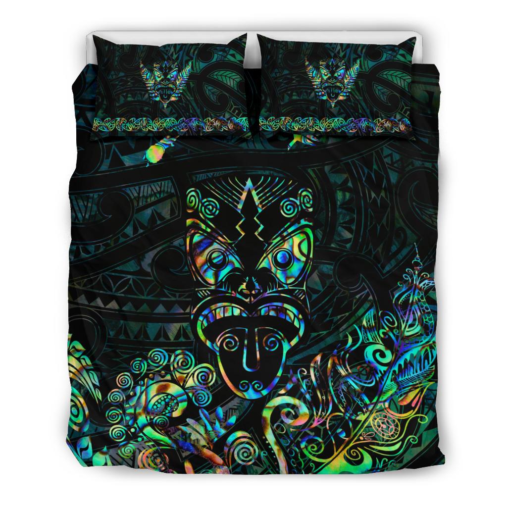 maori-aotearoa-rugby-haka-bedding-set-new-zealand-silver-fern-paua-shell