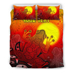 customaboriginal-bedding-set-indigenous-frog-red