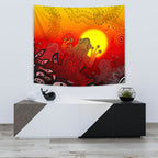 aboriginal-tapestry-indigenous-frog-red