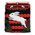 south-sydney-rabbitohs-bedding-set-anzac-day-poppy-flower-vibes