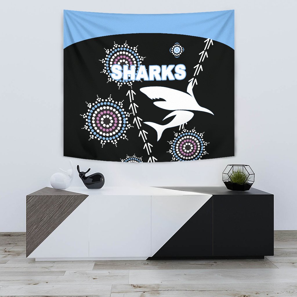 cronulla-tapestry-sharks-simple-indigenous-black