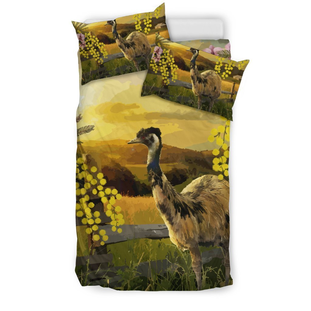 bedding-sets-emus-bed-golden-wattle-flower-landscape-art-sets