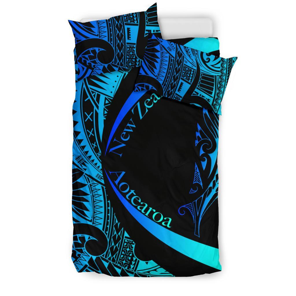 new-zealand-silver-fern-bedding-set-maori-tattoo-circle-style-blue