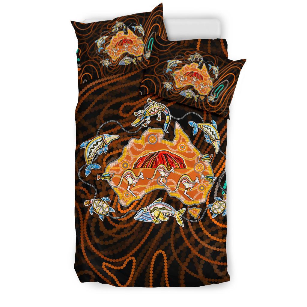 aboriginal-bedding-set-australia-map-kangaroo-crocodile-turtle-uluru