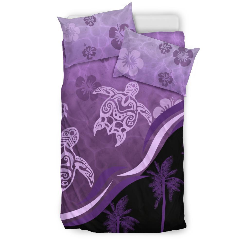 purple-turtle-hibiscus-bedding-set