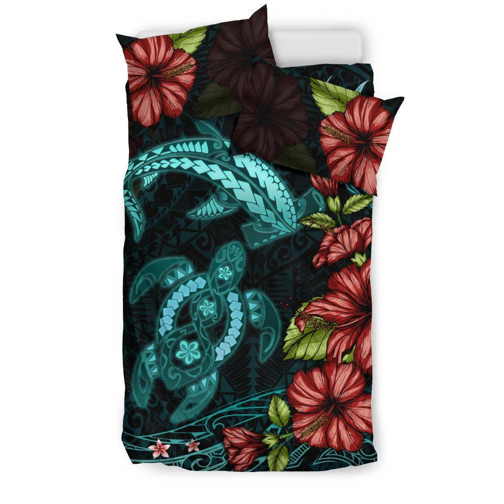 shark-and-turtle-bedding-set-hibiscus-turquoise
