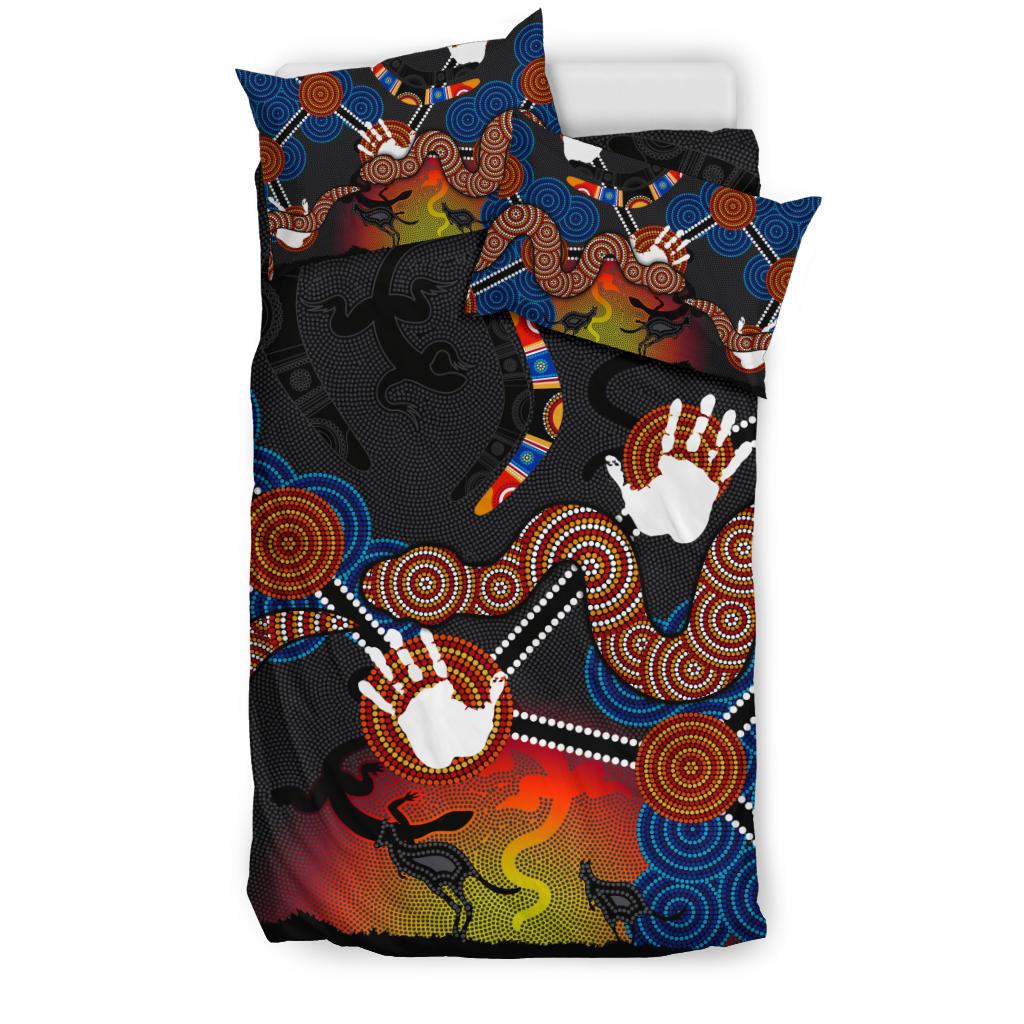 aboriginal-bedding-set-australian-boomerang-and-snake-indigenous-art