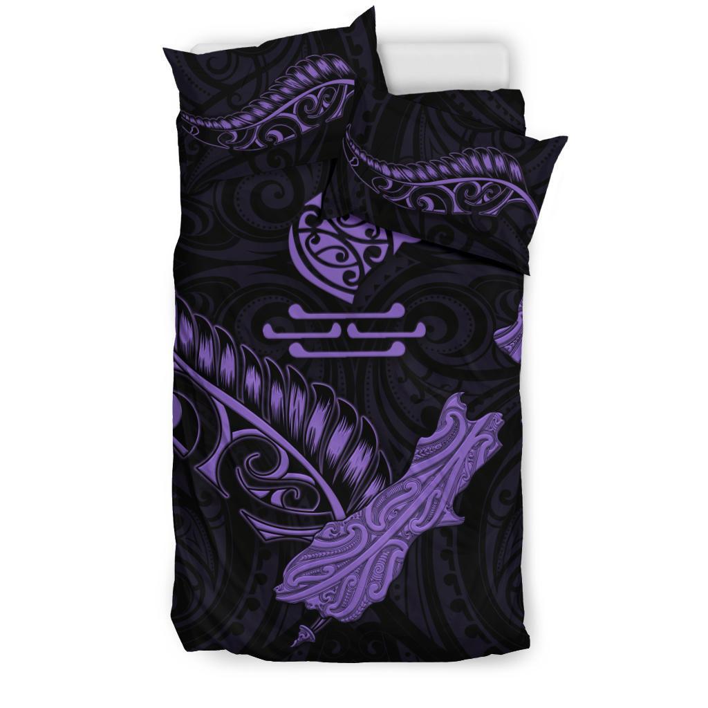 new-zealand-heart-bedding-set-map-kiwi-mix-silver-fern-pastel-purple