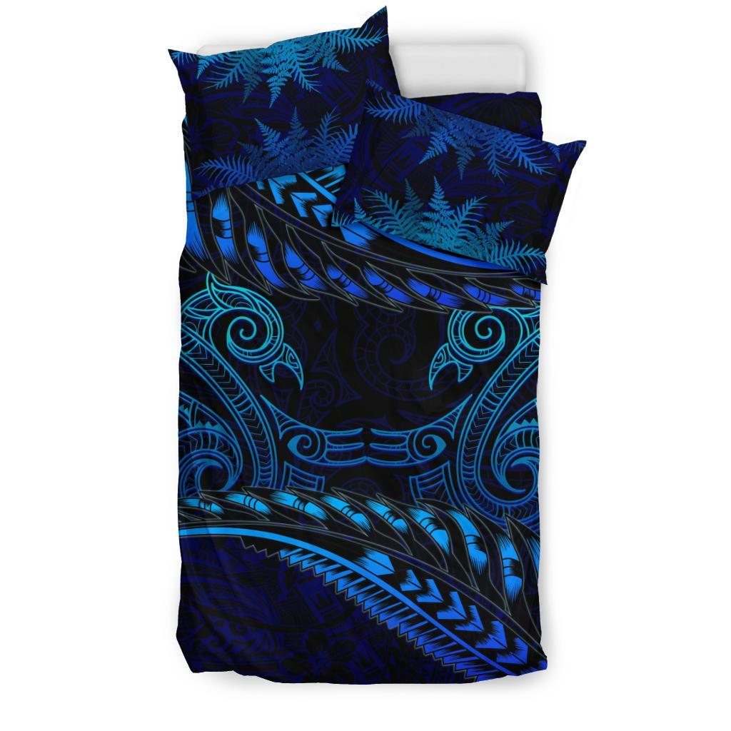 aotearoa-bedding-set-blue-maori-manaia-with-silver-fern
