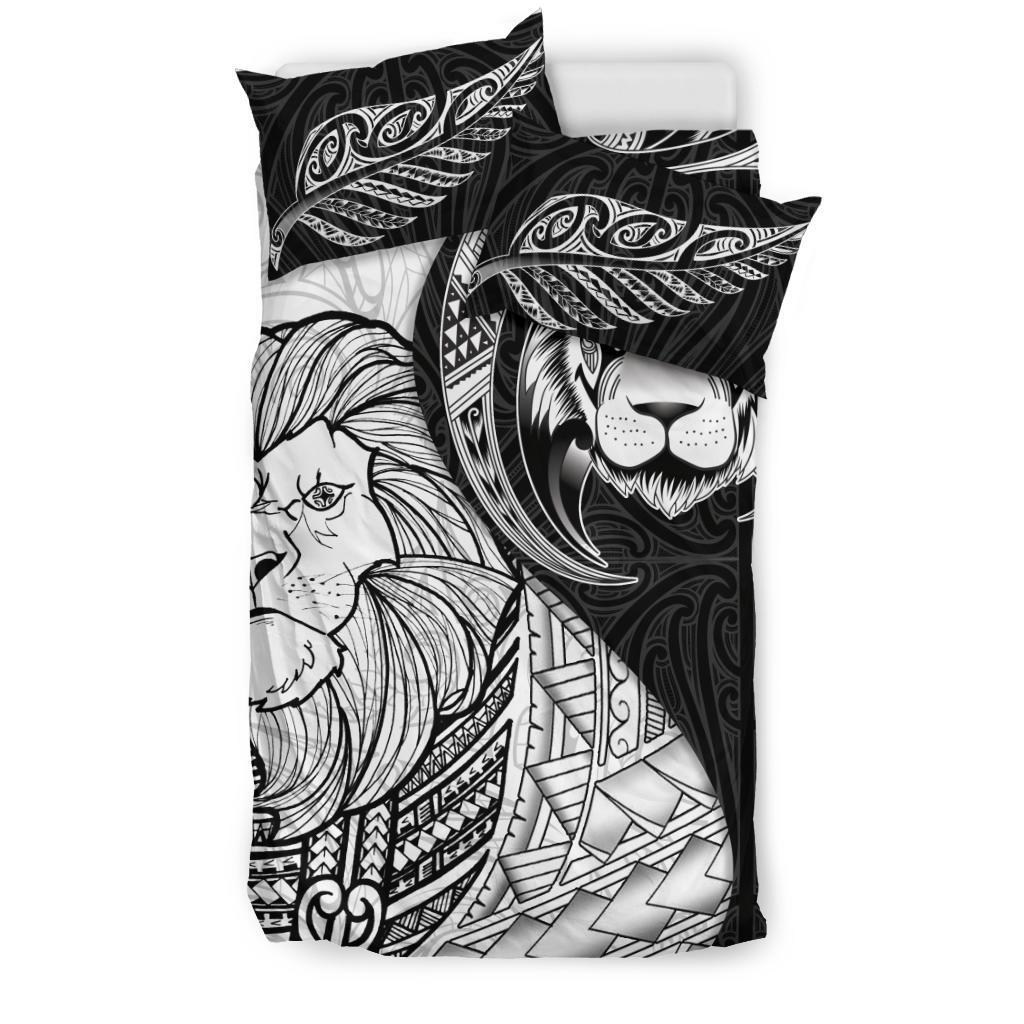 lion-maori-tattoo-silver-fern-bedding-set