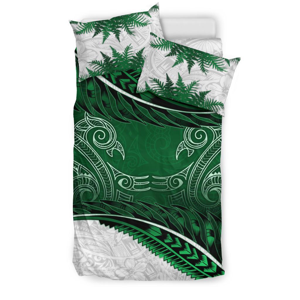 new-zealand-bedding-set-green-manaia-maori-silver-fern-duvet-cover-and-pillow-case