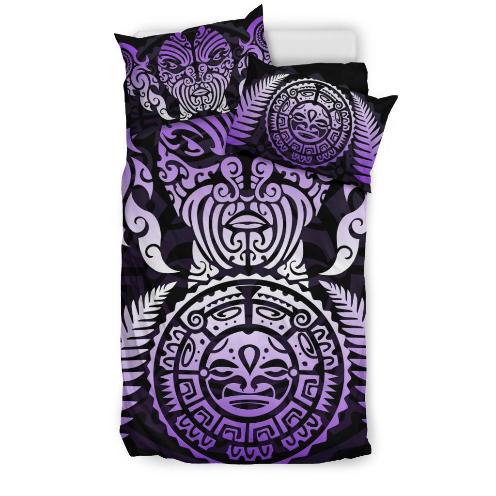 maori-face-fern-new-zealand-bedding-set-purple