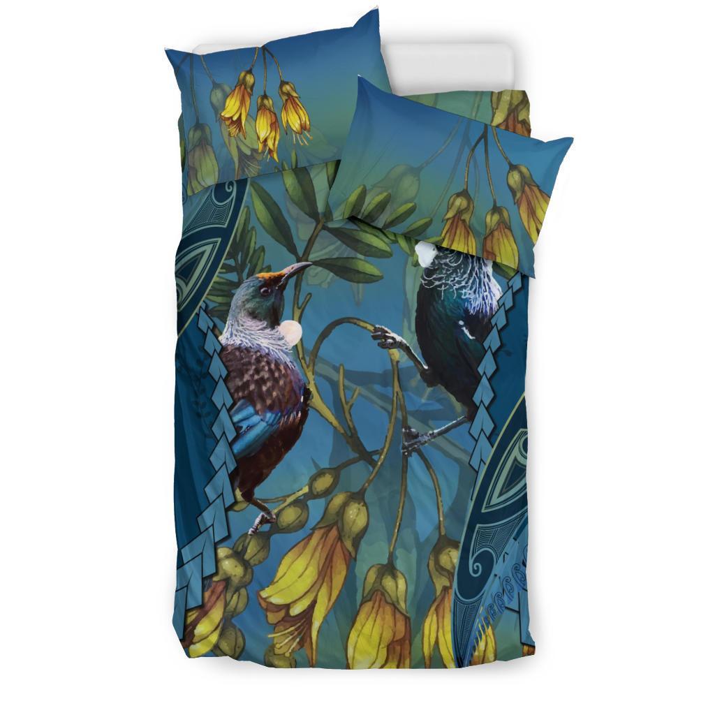 tui-bird-mix-kowhai-and-silver-fern-bedding-set-blue