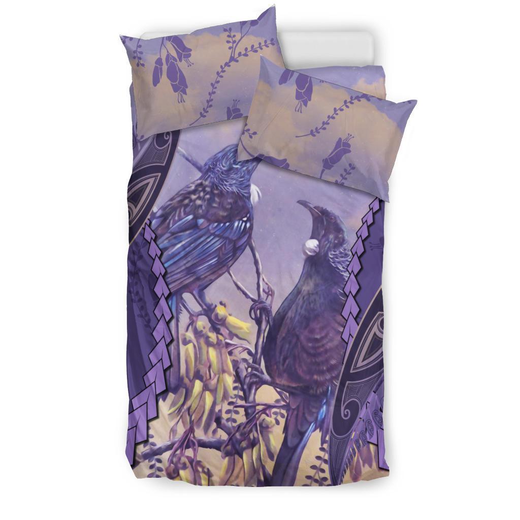 tui-bird-mix-kowhai-and-silver-fern-bedding-set-purple