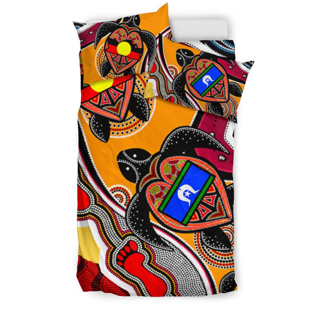 1saustralia-bedding-set-australia-aboriginal-dots-with-turtle-and-naidoc-flags