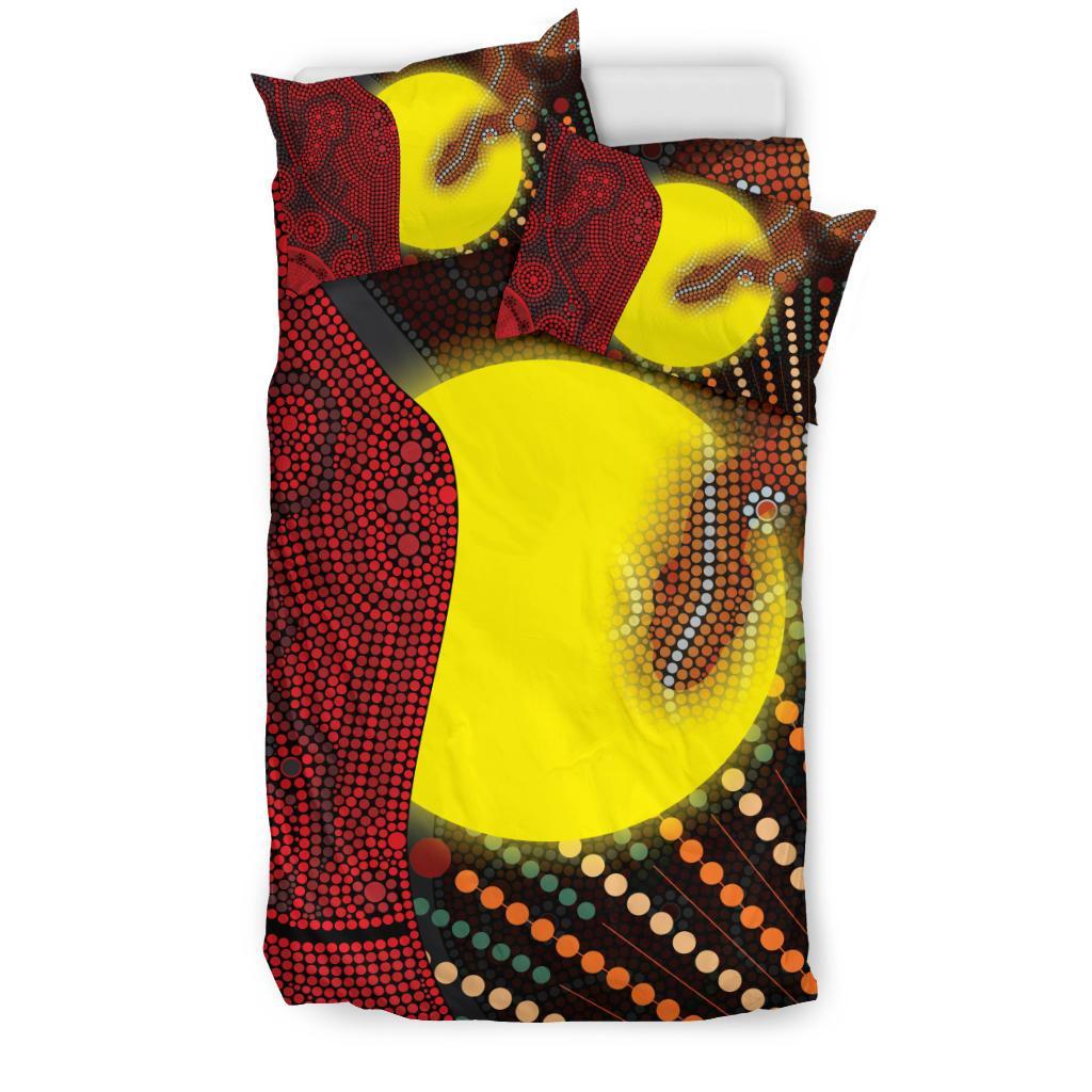 aboriginal-bedding-set-indigenous-snake-sun-dot-painting