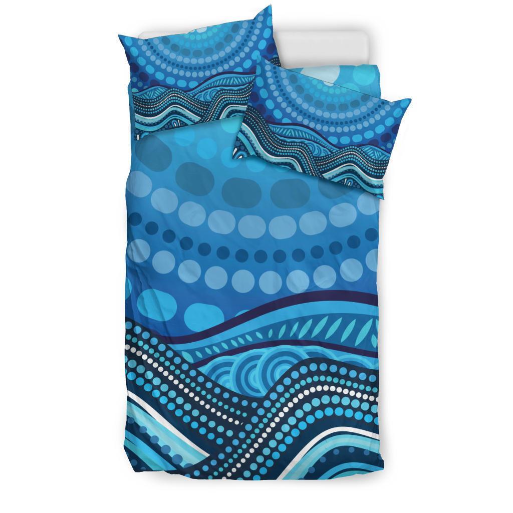 aboriginal-bedding-set-blue-circle-aboriginal-art