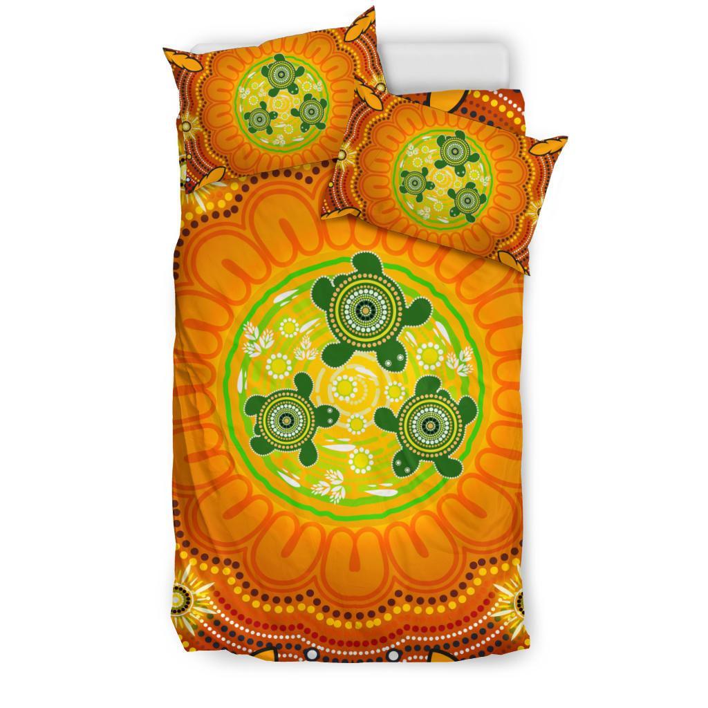 aboriginal-bedding-set-turtle-circle-dot-painting-art