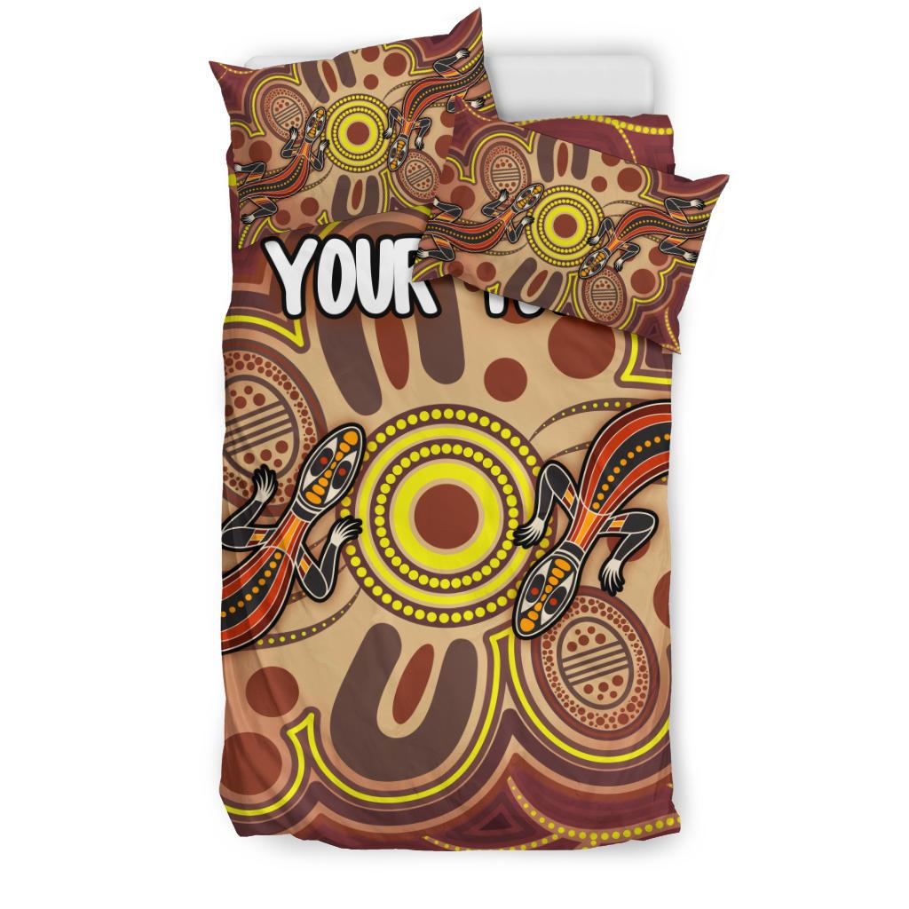 custom-aboriginal-bedding-sets-indigenous-lizard-dot-painting-art
