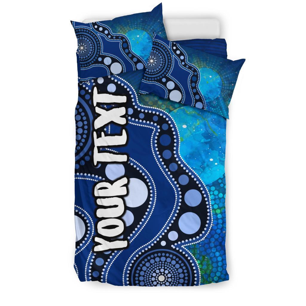 custom-text-aboriginal-bedding-set-australia-indigenous-flag-circle-dot-painting-art-blue