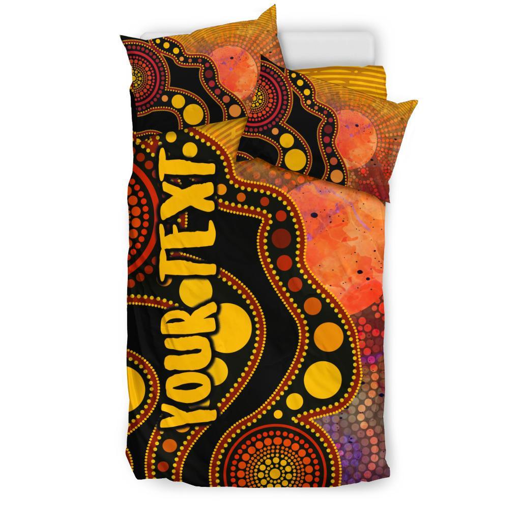 custom-text-aboriginal-bedding-set-australia-indigenous-flag-circle-dot-painting-art-golden
