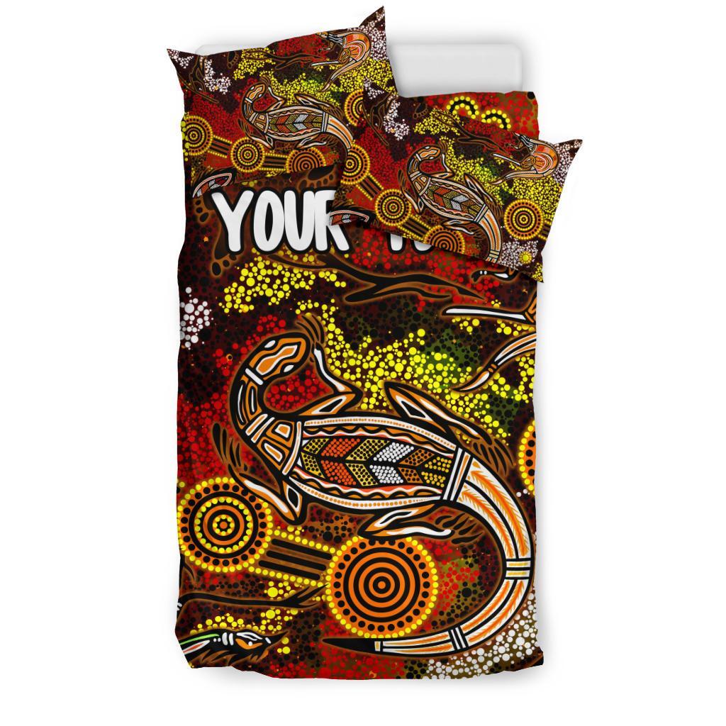 custom-aboriginal-bedding-set-kangaroo-and-lizard-dot-painting-art