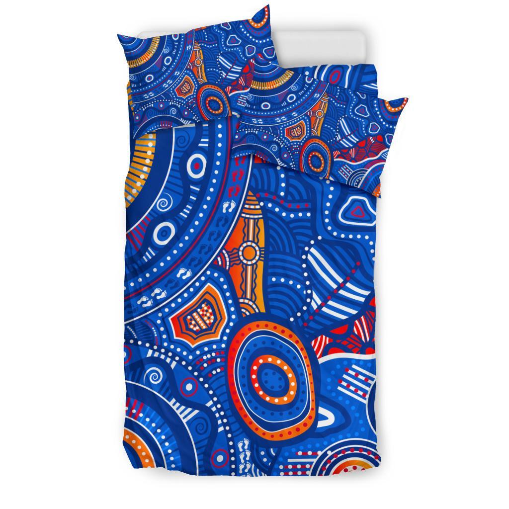 aboriginal-bedding-set-indigenous-footprint-patterns-blue-color