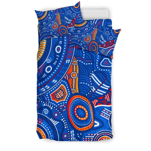 aboriginal-bedding-set-indigenous-footprint-patterns-blue-color