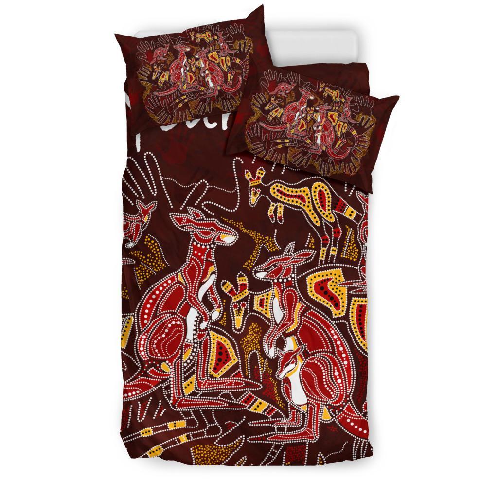 custom-aboriginal-bedding-set-kangaroo-family-with-hand-art