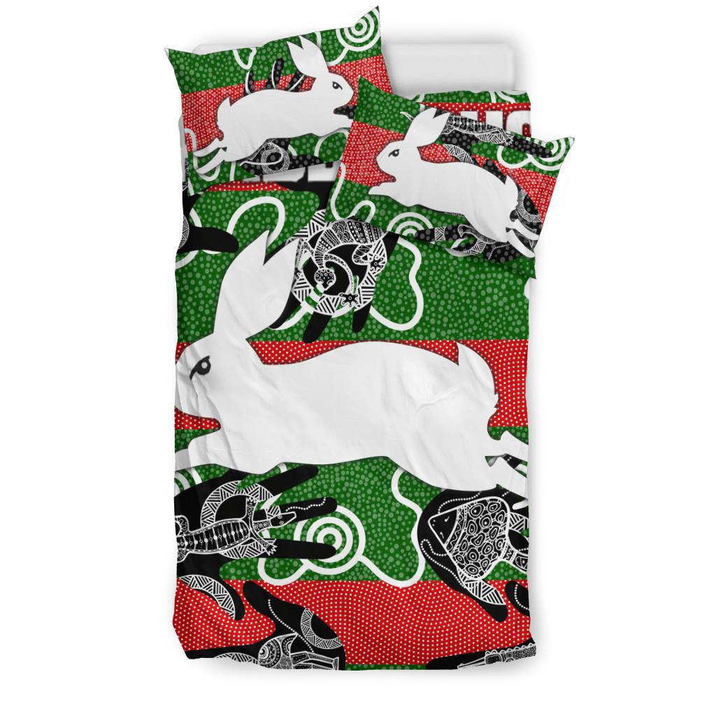 rabbitohs-indigenous-bedding-set-animals-aboriginal