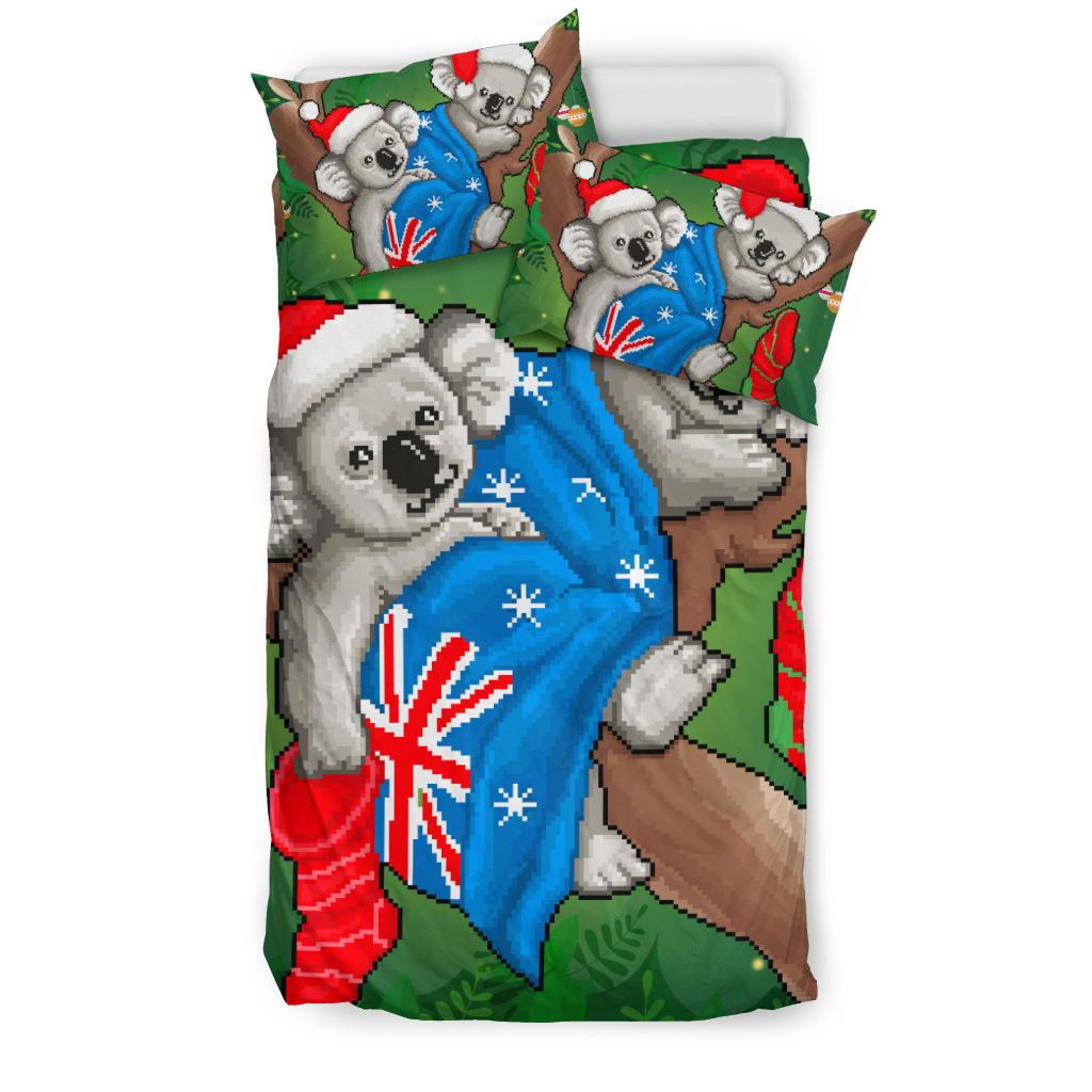 christmas-bedding-set-australia-flag-with-koala-ugly-christmas